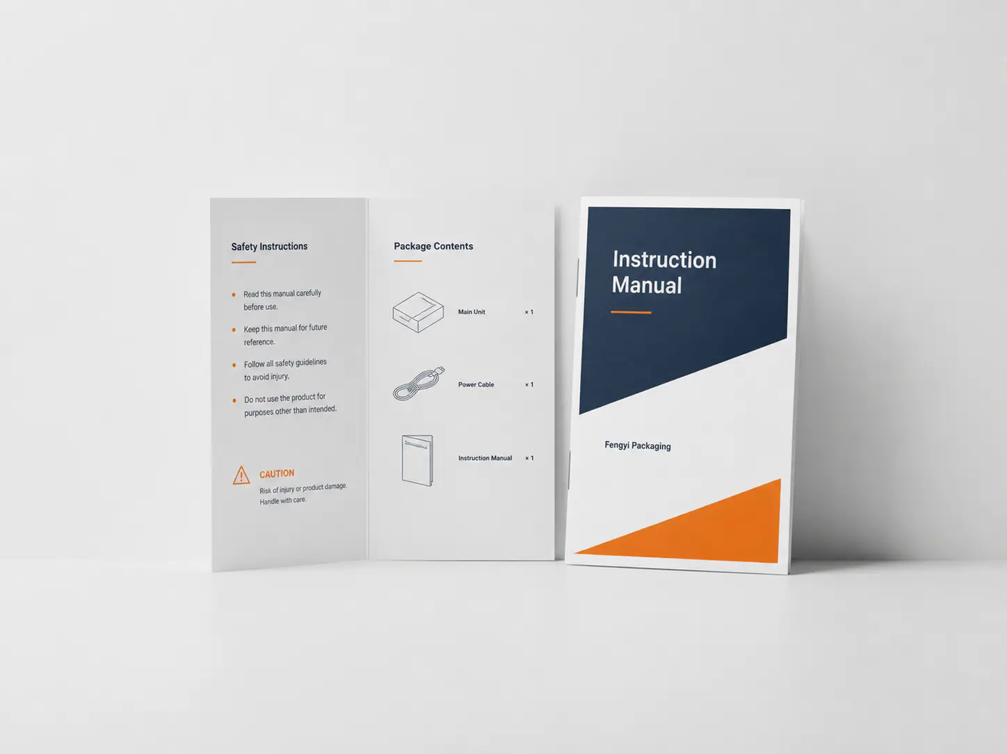 Printed instruction manual and leaflet sample