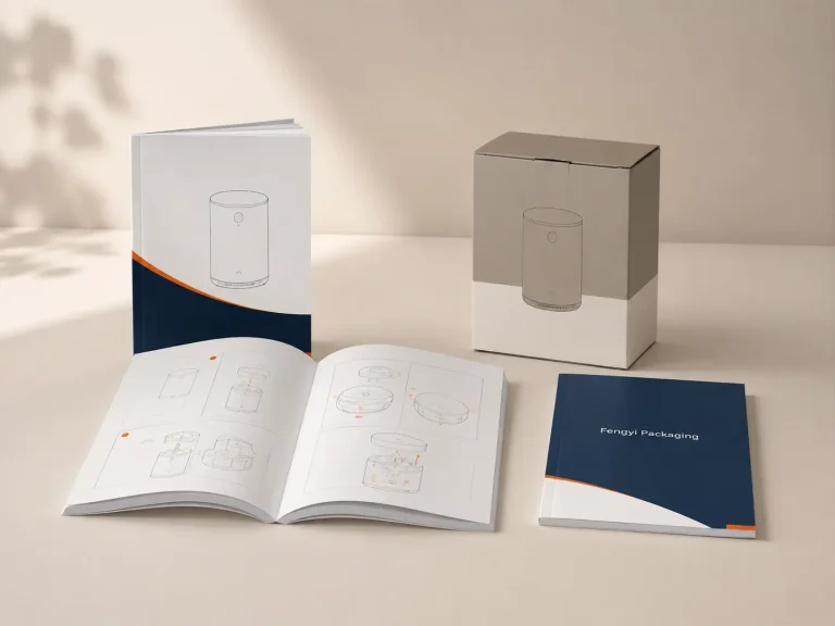 Fengyi Packaging concept mockup of custom product setup guides and printed instructions
