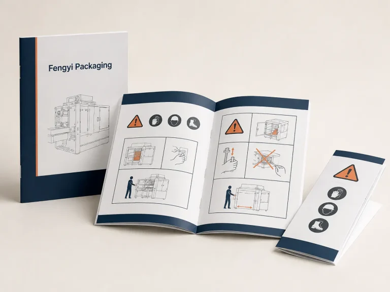 Fengyi Packaging concept mockup of safety information manuals