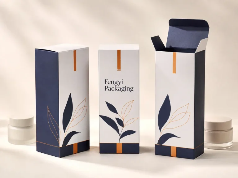 Fengyi Packaging concept mockup of premium cosmetic folding cartons