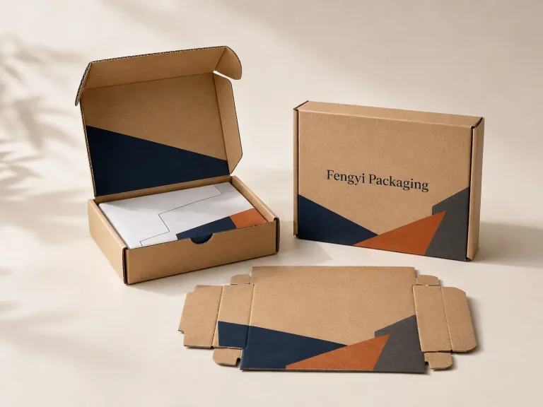Fengyi Packaging concept mockup of custom corrugated mailer boxes