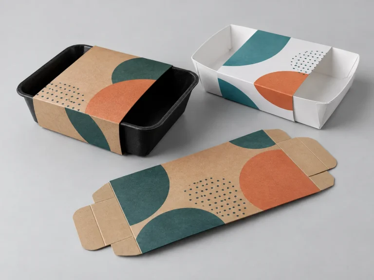 Custom branded tray sleeves for retail product trays