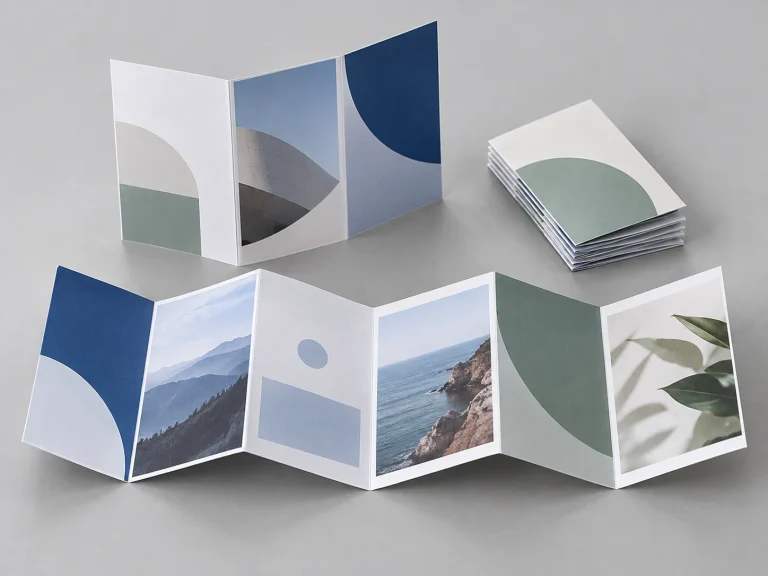 Fengyi Packaging concept photo of custom accordion-fold, Z-fold and tri-fold leaflets