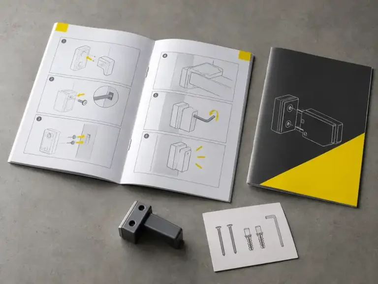 Custom stapled instruction manuals with step-by-step diagrams and durable matte covers