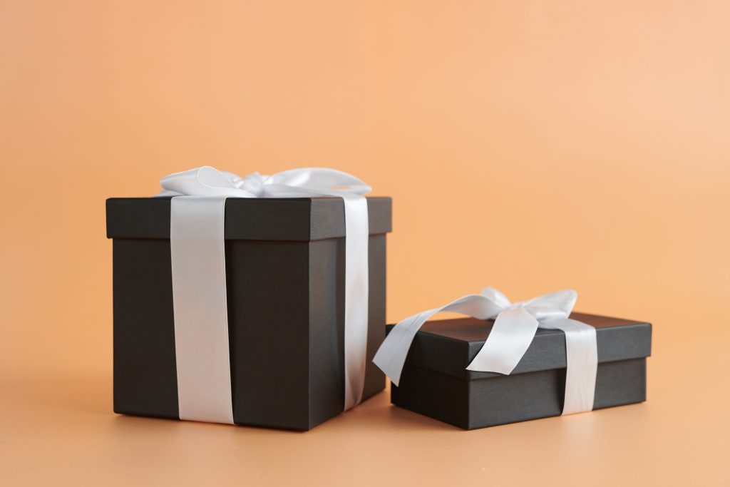Generic stock reference image of premium dark gift box packaging
